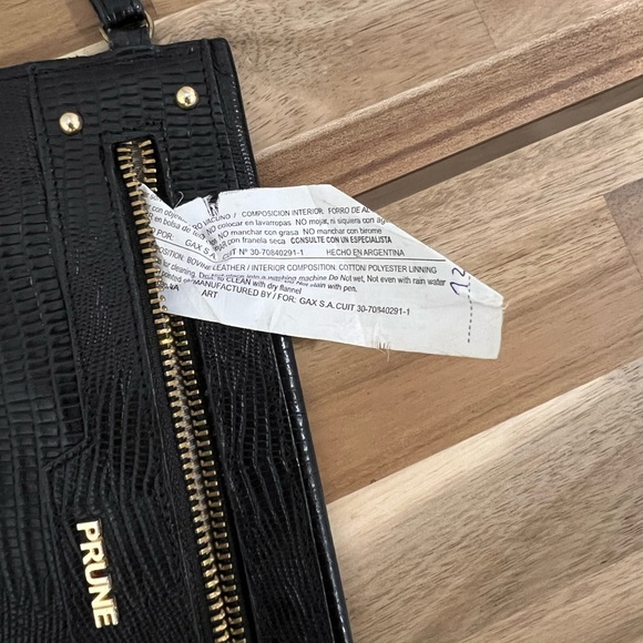 Prune Black Leather Wristlet Clutch - Picture 4 of 4